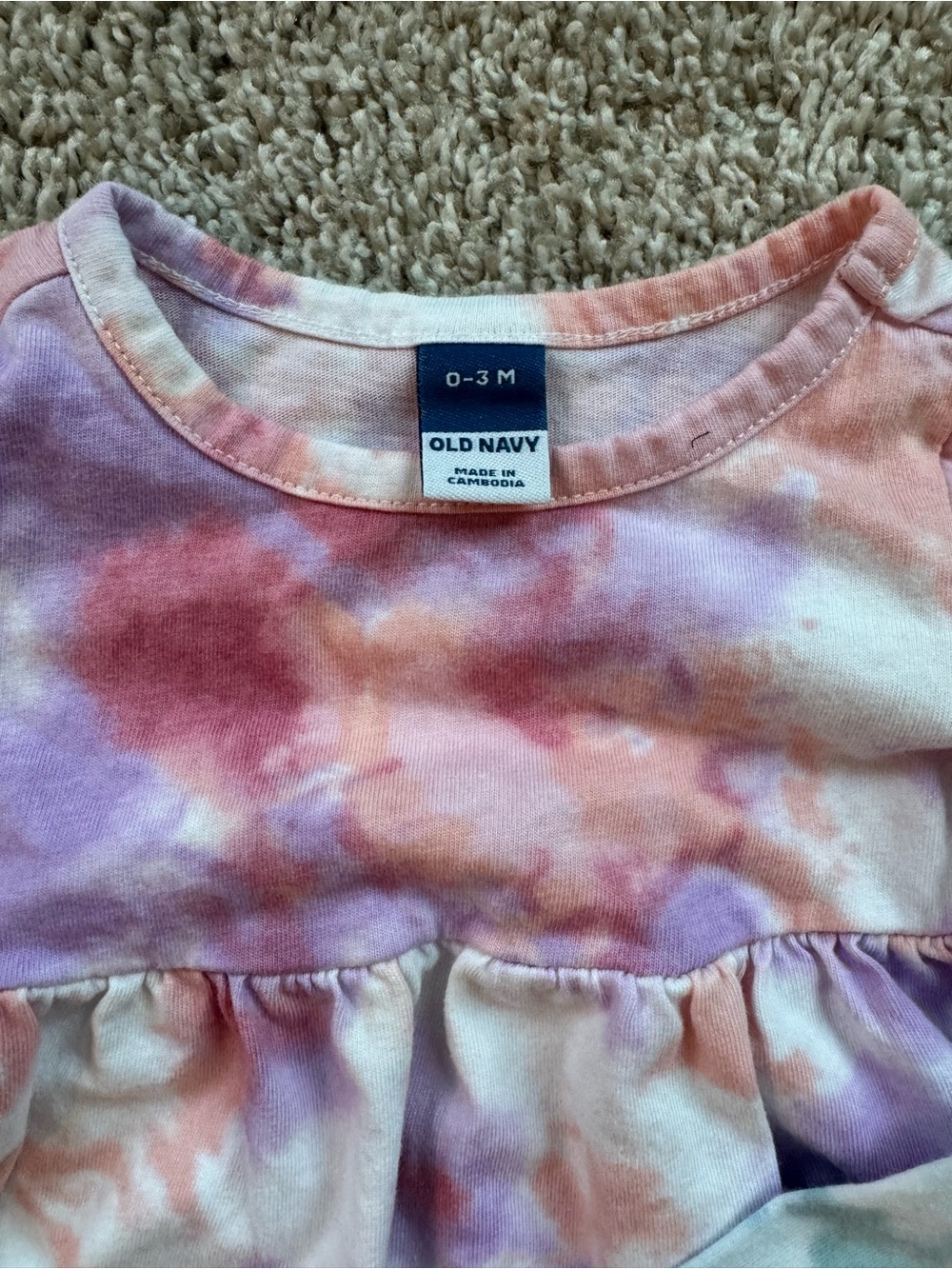 Old Navy Baby Girl Tie Dye Dress Bundle 0–3 Months Long Sleeve Cotton Dresses - Picture 5 of 9
